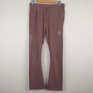 ADIDAS Joggers Womens UK 12 Brown Jogging Bottoms Rhinestone Flared Cotton Blend - Picture 1 of 14