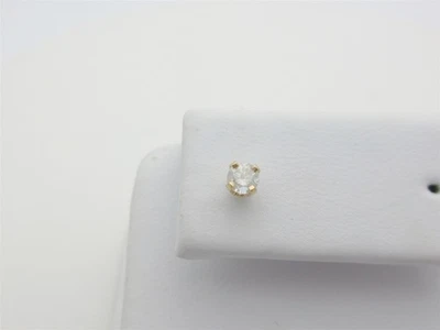 Pendiente de diamantes de 14 k para hombre único de oro macizo con diamantes naturales perforados de 3,5 mm Foto 1 de 4