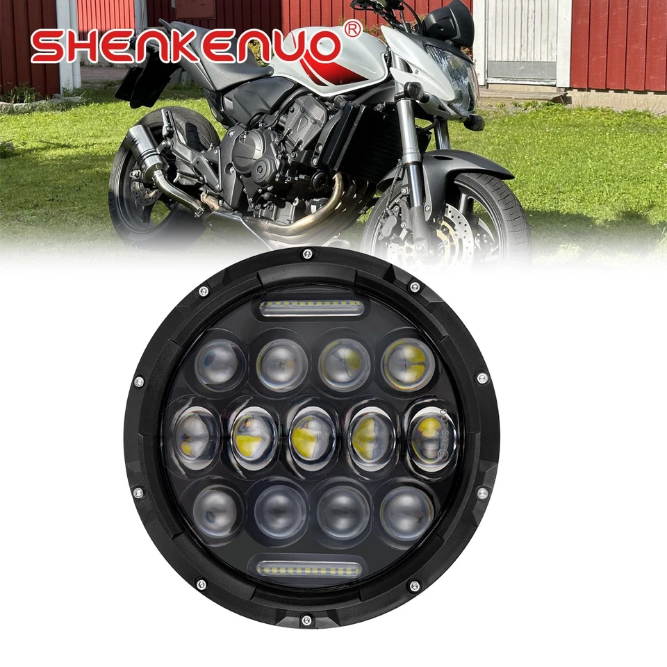 Faros LED redondos de 7 pulgadas de 1 pieza ojos de ángulo halo para Honda CB600F 2004-2007 Foto 1 de 4