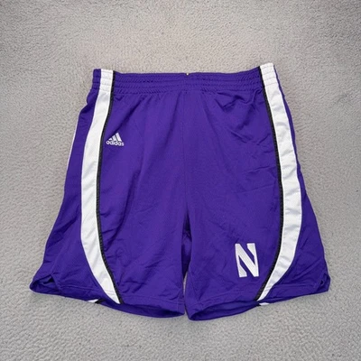 Shorts de basquete feminino Northwestern Wildcats tamanho 16 roxo Adidas Team Issue - Imagem 1 de 4