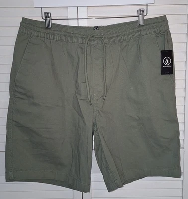 Men's Volcom Road Trip Elastic Waist Stretch Shorts Cactus Green Size XL - Image 1 of 4