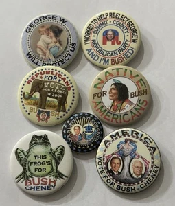 2000 & 2004 George W. Bush Limited Edition Campaign Buttons by Guardfrog - Lot B - Picture 1 of 1