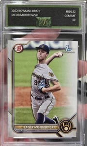 2022 Jacob Misiorowski 1st Bowman Draft Rookie Card #BD-132 Gem Mint Graded 10 - Picture 1 of 1