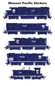 Missouri Pacific Solid Blue Lokomotiven 5 einzelne Aufkleber Andy Fletcher - Bild 1 von 1