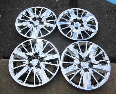 18" 2014-2018 Chevrolet Impala Aftermarket 15 spoke Chrome Hubcaps Wheel Covers Foto 1 de 2