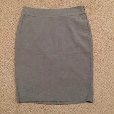 Falda Antigua Azul Marino Talla 10 Hasta la Rodilla Sin Forro Gris Pin Rayas Lápiz Elástico  Foto 1 de 4