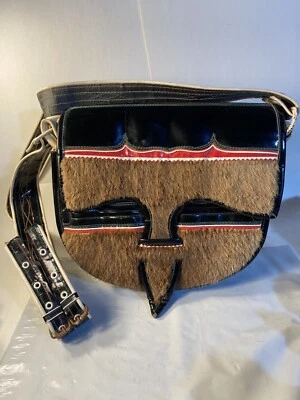 1970’s Carriel Colombiano Leather  Satchel Colombian Bag Red White Blue - Image 1 of 4