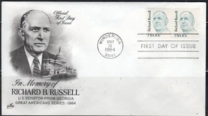 US Scott #1853 "Richard B. Russell", First Day Cover, ArtCraft Cachet - Picture 1 of 1
