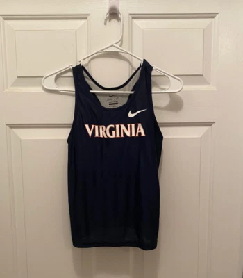 Virginia UVA Cavaliers Women's Track Team Issued Nike Blue Tank Top Medium (1) - Image 1 of 2