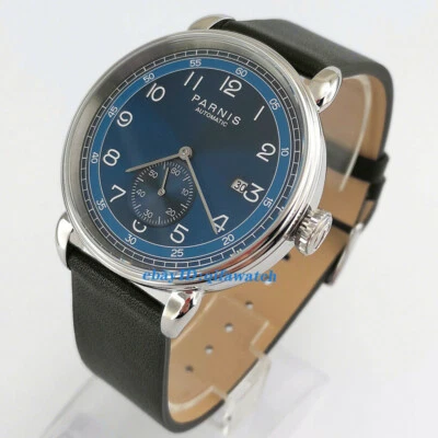 New 42mm PARNIS blue dial Arab marks sea-gull 1731 automatic mens watch 2963 - Image 1 of 4