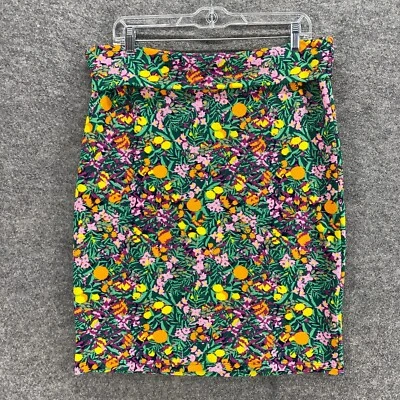 Falda LulaRoe Mujer XL Verde Floral Línea A Midi tiro medio Cremallera Informal Cómoda Foto 1 de 4