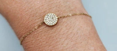 Pulsera circular disco pavimentado Nadri cierre langosta ajustable 1,45 g Foto 1 de 4