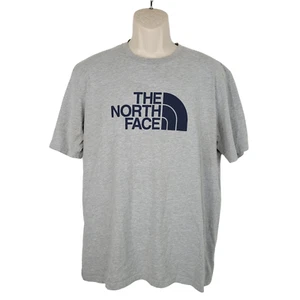 The North Face T Shirt Mens Size Large Short Sleeve Gray Blue Logo Graphic  - Picture 1 of 9