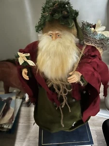 Old World Santa Claus 26” Figure Statue Standing Holding Nest With Dove - Picture 1 of 5