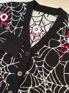Social Collision Women's Small Cardigan Spider Sweater Spiderweb - Picture 1 of 8