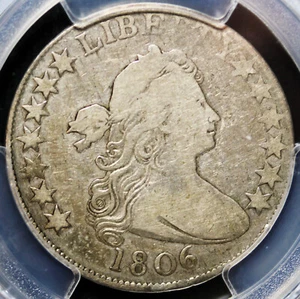1806 Draped Bust Half Dollar PCGS F12 O-110 No Crack Extremely Rare Only 3 Known - Picture 1 of 6