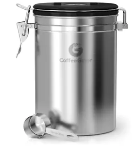 Coffee Canister Stainless Steel Airtight Coffee Storage Container For Grounds An - Picture 1 of 9