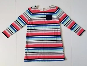 Gymboree Girl's Coral Blue White Striped Long Sleeve MIX N Match Dress, Size 7-8 - Picture 1 of 5