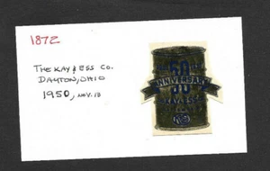1951 The Kay & Ess Co. Label... Archivo Angell MFG - Imagen 1 de 2