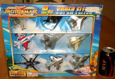 [MOTOR MAX BRAND] 9 pc. SUPER FLITES- MILITARY FIGHTER JETS, DIE CAST METAL TOYS - Image 1 of 4