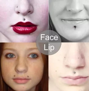 Nose Studs Face Piecing Fake Stick On Body/ Lip Gem No Piercing UK Seller - Picture 1 of 4