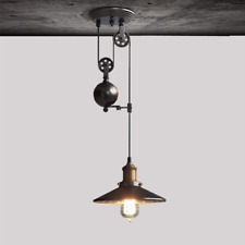 Vintage Industrial Pulley Pendant Light Single Light Metal Ceiling Lamp Fixture