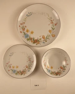 Premiere Fine China Berkshire MD104 Dinner Plate + Salad Plate + Soup Bowl LOT 1 - Picture 1 of 7