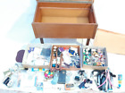 Vintage Wooden Sewing Box With Contents