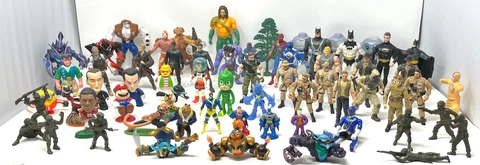 LOT OF 64 VINTAGE & MODERN ASSORTMENT OF ACTION FIGURES AND TOYS Cover