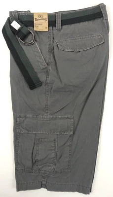 Pantalones Cortos Carga Roebuck Co Messenger Hombres 32 Cinturón Gris Ligeramente Envejecido Foto 1 de 4