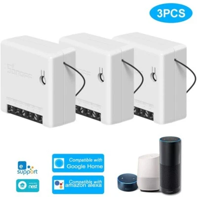 3 PEZZI SONOFF Mini R2 Smart Switch WIFI APP Domotica Ios Alexa Google Home 2022 - Immagine 1 di 4