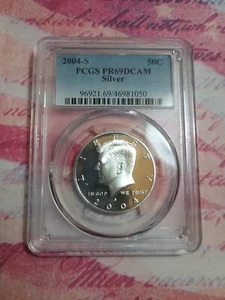 2004-S KENNEDY HALF DOLLAR 50c 90% SILVER PCGS PR69DCAM GRADED BY PCGS MS 69 - Picture 1 of 6