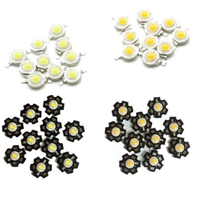 10-100Pcs Epistar High Power 3W LED Chips 20mm Star PCB Diode  Warm white/White - Image 1 of 4