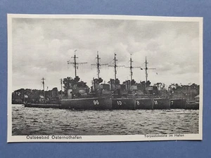 AK Swinemünde Ostseebad Osternothafen Torpedoboote im Hafen Militaria Marine - Picture 1 of 2