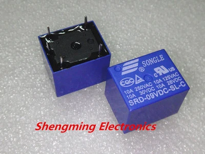 10PCS SRD-09VDC-SL-C 10A 250VAC PCB 5PINS 9V DC Coil Power Relay   - Image 1 of 3