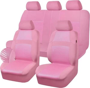 Pink Car Seat Cover Set, Breathable Mesh, Cute for Women, SUV/Sedan/Truck - Picture 1 of 6