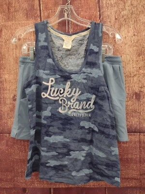 Juego de pijama para mujer Lucky Brand de 2 piezas, azul, talla pequeña Foto 1 de 4