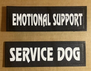 Service Dog/Emotional Support Removable Patches for Dog Harness Vest-One of Each - Picture 1 of 4
