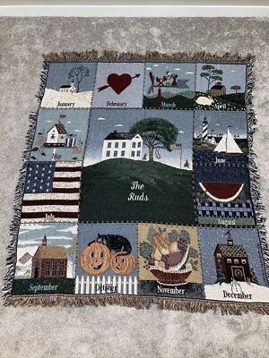 Manta Calendario Meses Vacaciones Afgana 48W 56L Foto 1 de 4