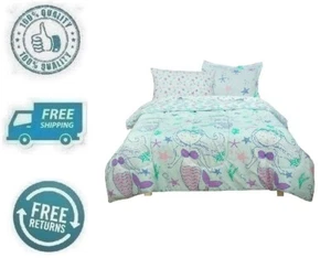 New Mermaid Bed in a Bag Bedding Sheet Pillowcase Comforter 7pc Kid Set Full - Picture 1 of 15
