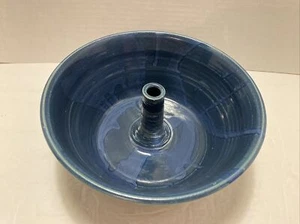 Large 8” Blue Drip Glaze Pottery Bundt Cake Pan - EUC! - Picture 1 of 9