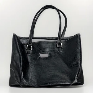 Women's Bob Mackie Large Black Embossed Tote Bag with Feet - Picture 1 of 17