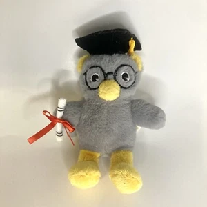 Dan Dee Graduation Owl Plush Gray Keychain Bird Toy Stuffed Animal Mini 7” - Picture 1 of 6