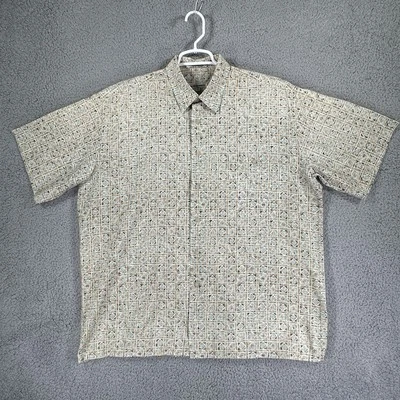 Burma Bibas Shirt Mens L 60 Singles Lawn Hawaiian Casual Button Up Geometric Dad - Image 1 of 4