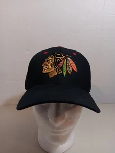 Chicago Blackhawks Zephyr Hat Cap Fitted Adult 7 3/4 Black NHL - Picture 1 of 9