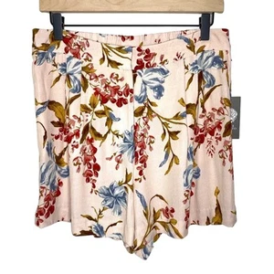 Vince Camuto Oasis Bloom Peach Bellini Floral Pleated Shorts Size 10 NWT - Picture 1 of 7