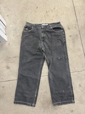 Jeans jeans Y2K azul âncora vintage masculino enorme skatista folgado perna larga tamanho 42x32 - Imagem 1 de 4