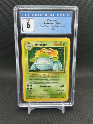 Venusaur Holo - CGC 6 Ex/NM - 1999 Pokémon Base Set Unlimited 15/102 Rare - Image 1 of 2