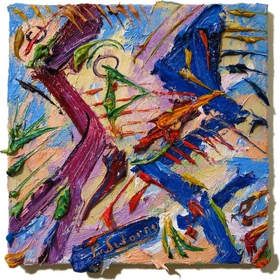 ORIGINAL OLEO█PINTURA ARTE VINTAGE█FIRMADO IMPRESIONISMO POP█NATURALEZA ABSTRACTA DECO Foto 1 de 4