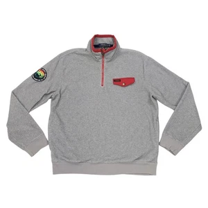 Polo Ralph Lauren 1/4 Zip Pullover in Pile Uomo L Sportivo Country Wildlife - Foto 1 di 10